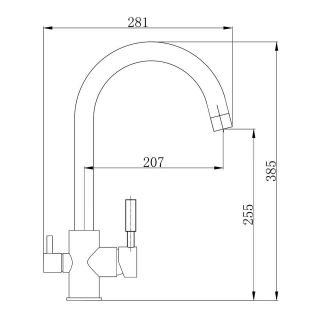 Смеситель для кухни Aquanika Comfort AQC06CR с поворотным изливом и подключением к фильтру хром